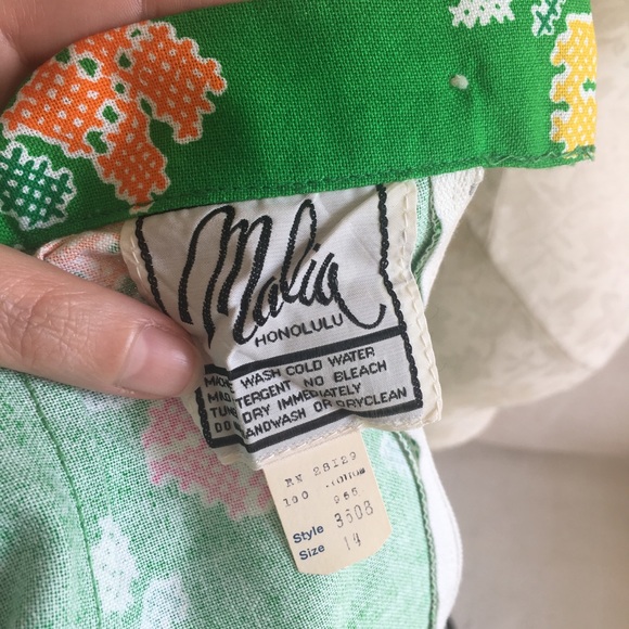 VTG 70s Malia Printed Floral Folk Maxi Skirt - Picture 8 of 8